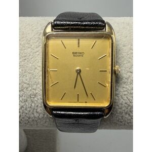 Seiko 6530-5209 New Battery Super Thin Mens Tank Watch 26MM 7.5" Vintage